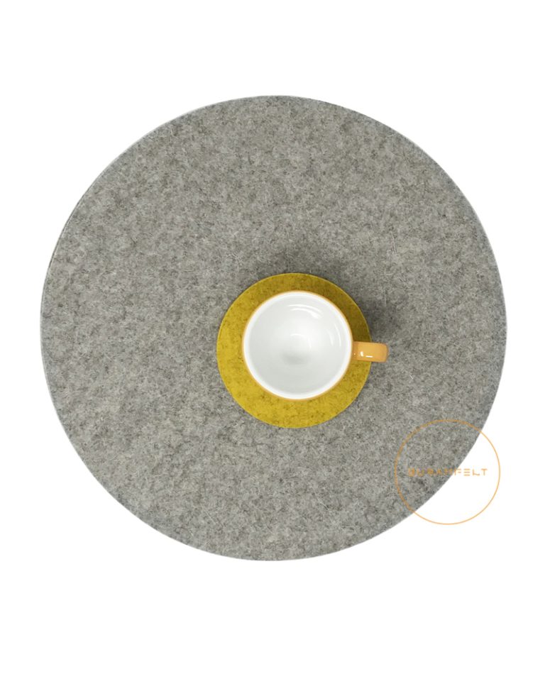 Merino Wool Felt Trivet Large in heather grey Timeless Simple Home Goods